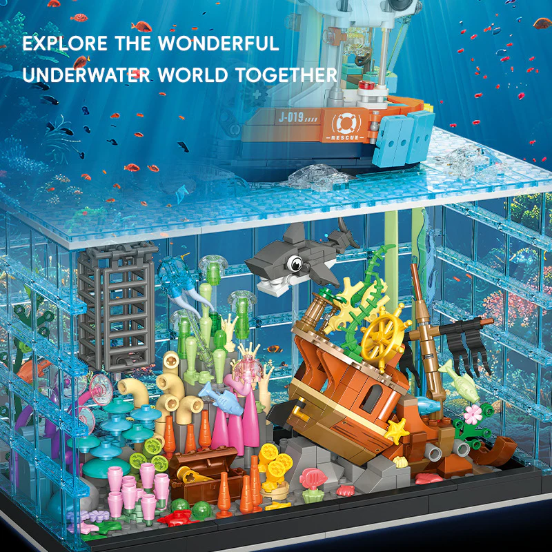 856PCS JIESTAR JJ9219 Underwater Exploration Aquarium - Image 2