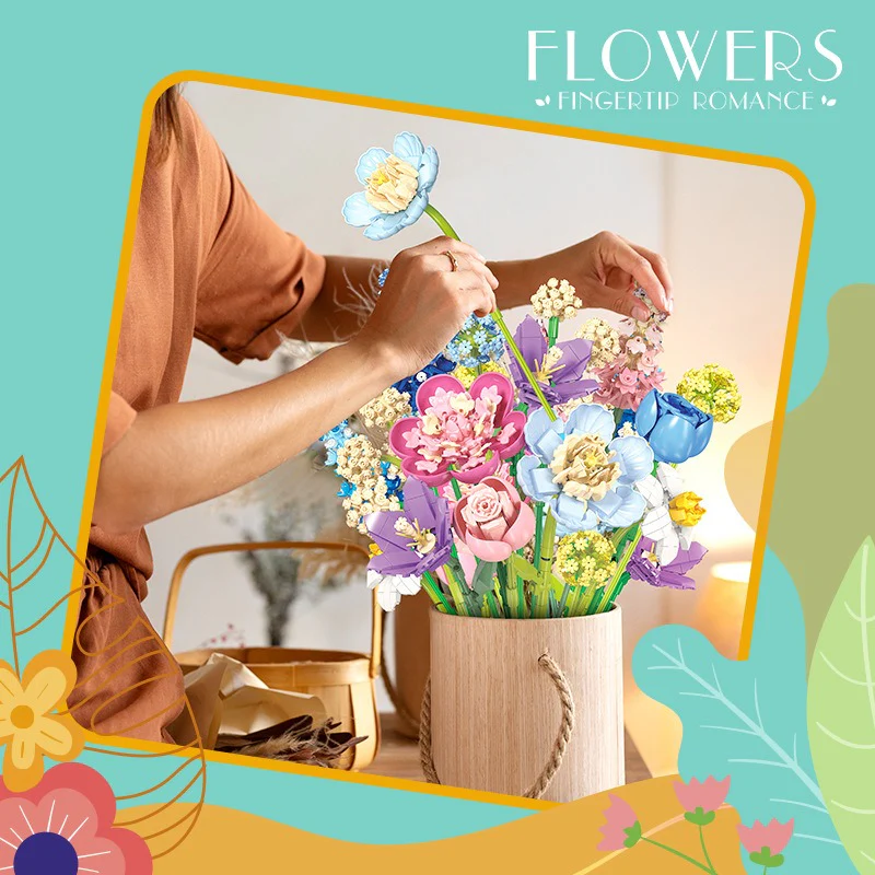 865pcs JIESTAR  JJ9092 Flowers Fingertip Romance - Image 4