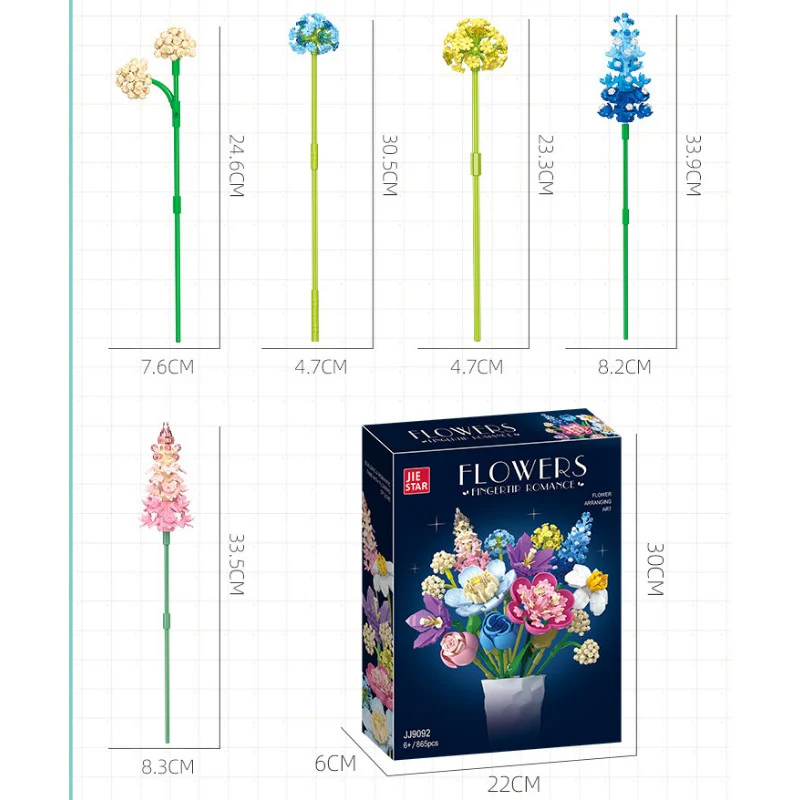 865pcs JIESTAR  JJ9092 Flowers Fingertip Romance - Image 8