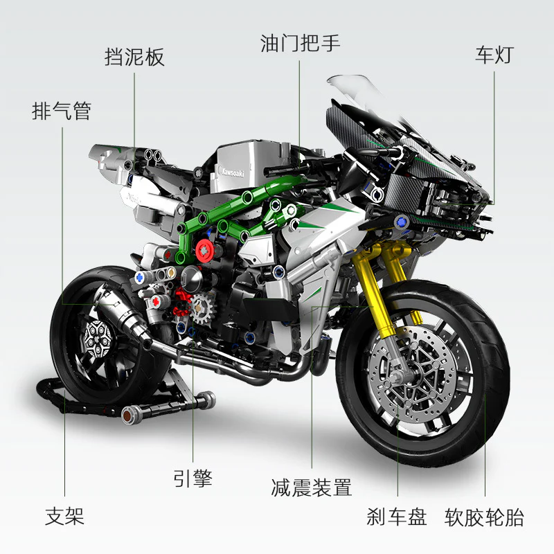 865PCS PANLOS 672003 Kawasaki Ninja - Image 3