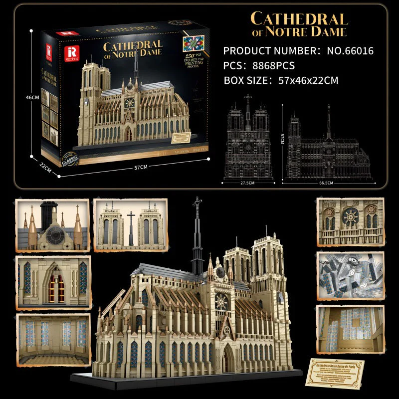 8868PCS Reobrix 66016 Notre Dame Cathedral - Image 2