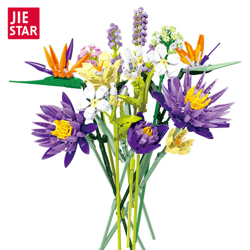 891pcs JIESTAR JJ9046 BOTANICAL GARDEN TROPICAL FLOWER BOUQUET - Image 4