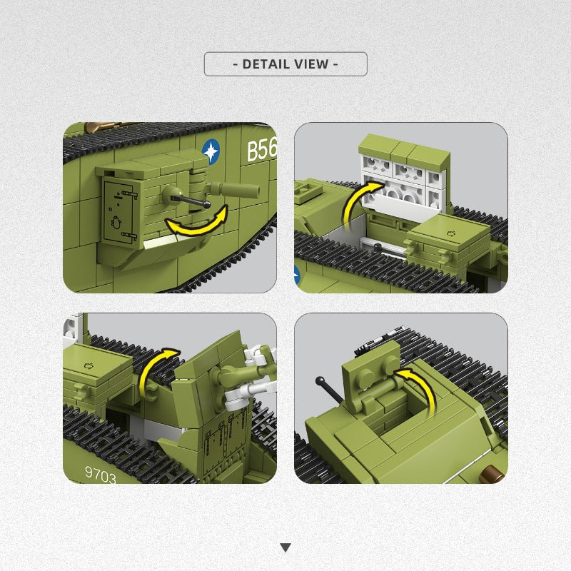900pcs QUANGUAN 300018 HEAVY TANK MK.V - Image 5