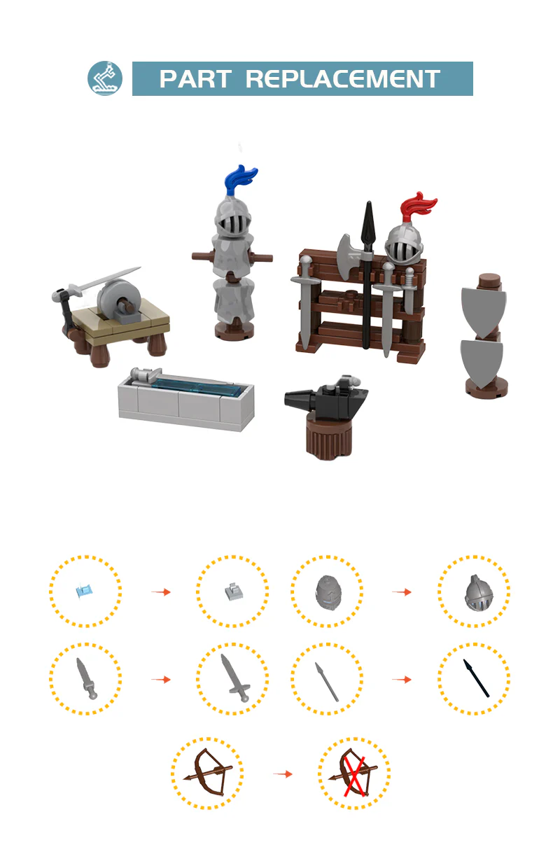 90PCS MOC-117559 Blacksmith Accessories - Image 4