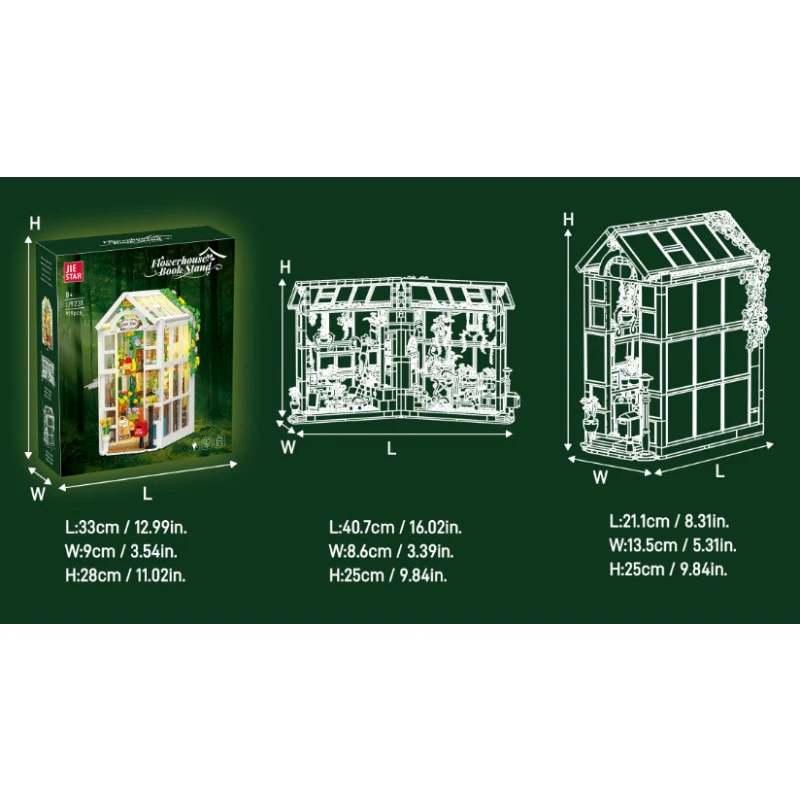 919pcs JIESTAR Greenhouse Bookend - Image 7