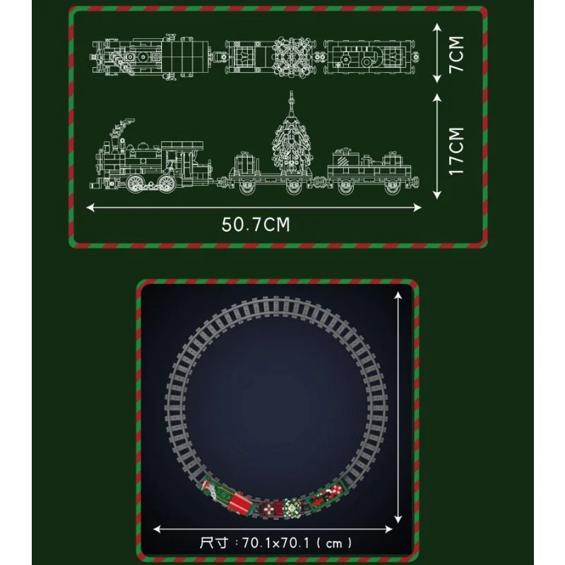 922 PCS Mouldking 12039 ESU KG230 diesel locomotive - Christmas dynamic version - Image 3