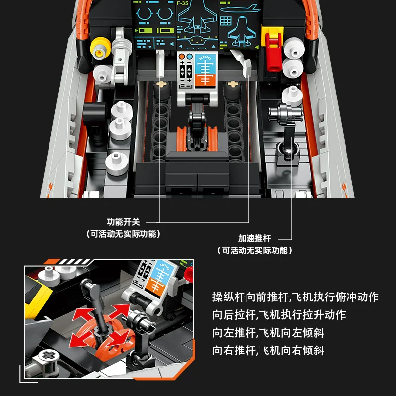 941pcs JIESTAR F-35 Fighter Jet Simulator - Image 5