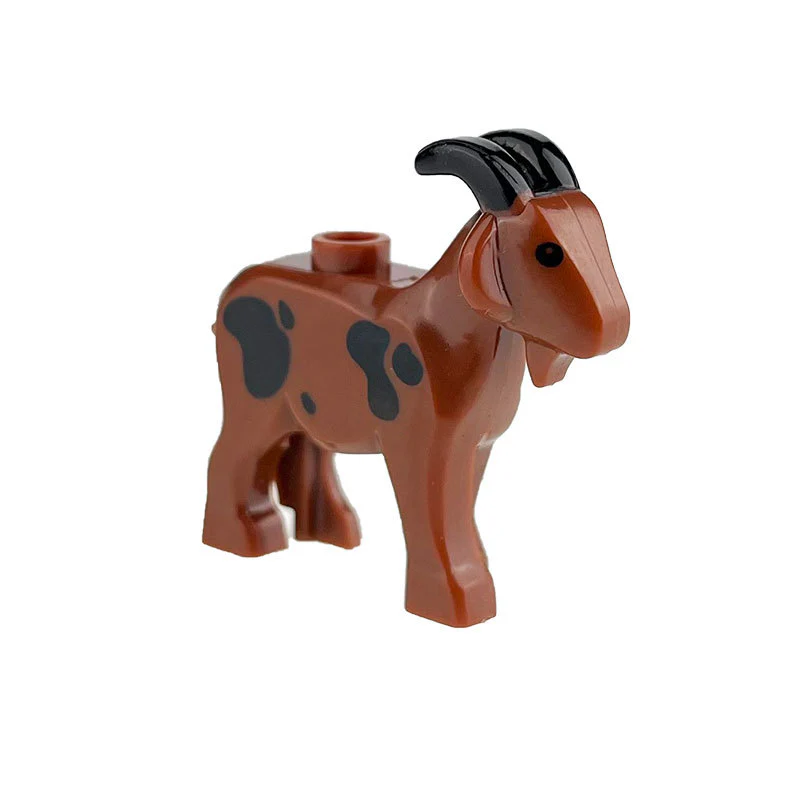 2pcs 95341pb01 Goat with Dark Tan Horns and Medium Nougat Spots Pattern - Image 13