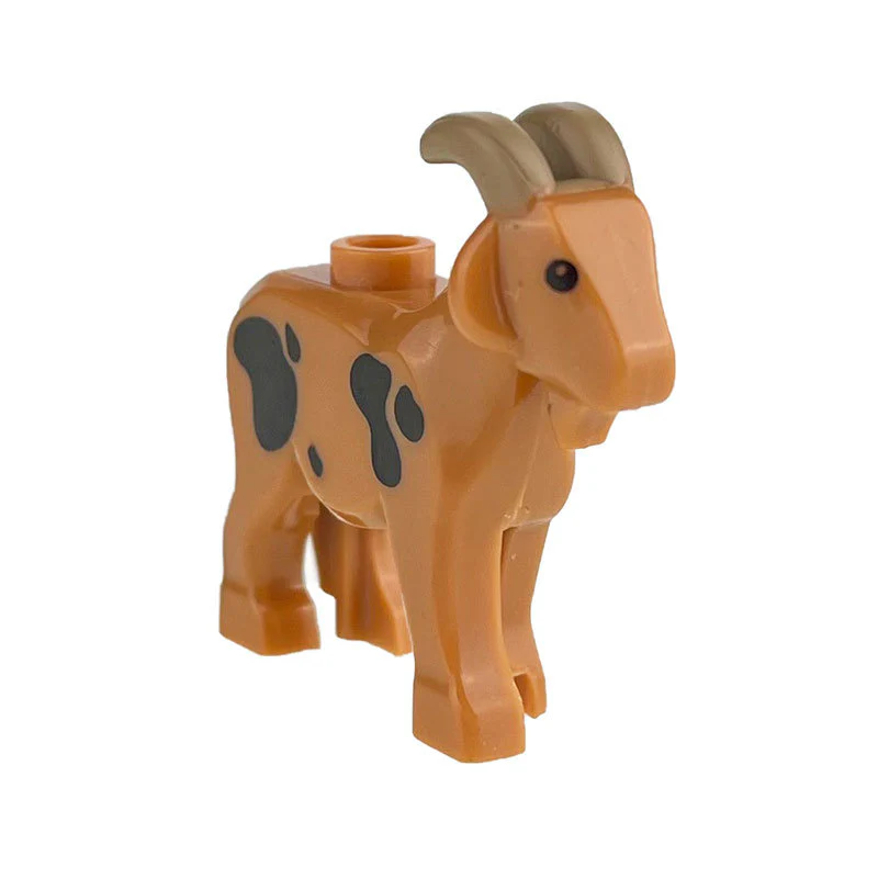 2pcs 95341pb01 Goat with Dark Tan Horns and Medium Nougat Spots Pattern - Image 15
