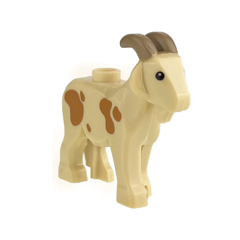 2pcs 95341pb01 Goat with Dark Tan Horns and Medium Nougat Spots Pattern - Image 17