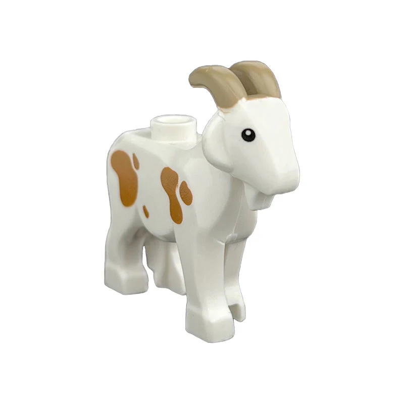 2pcs 95341pb01 Goat with Dark Tan Horns and Medium Nougat Spots Pattern - Image 5