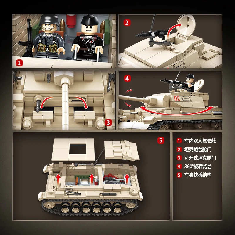 959 pcs QUANGUAN 100247 Panzer III Type L - Image 10