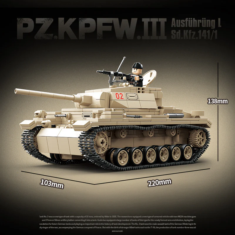 959 pcs QUANGUAN 100247 Panzer III Type L - Image 2