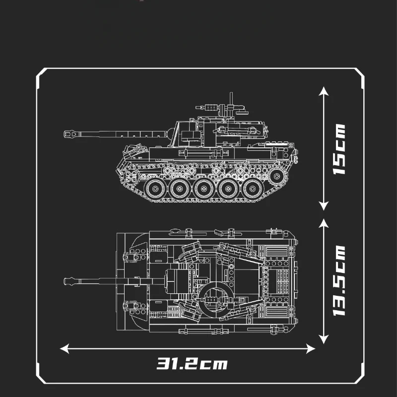 971 pcs MouldKing 20032 M18 Hellcat Tank Destroyer - Image 5