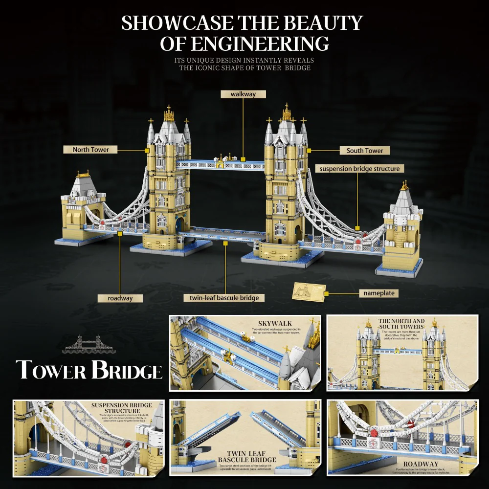 9782pcs Reobrix 55018 Tower Bridge 1:145 - Image 4
