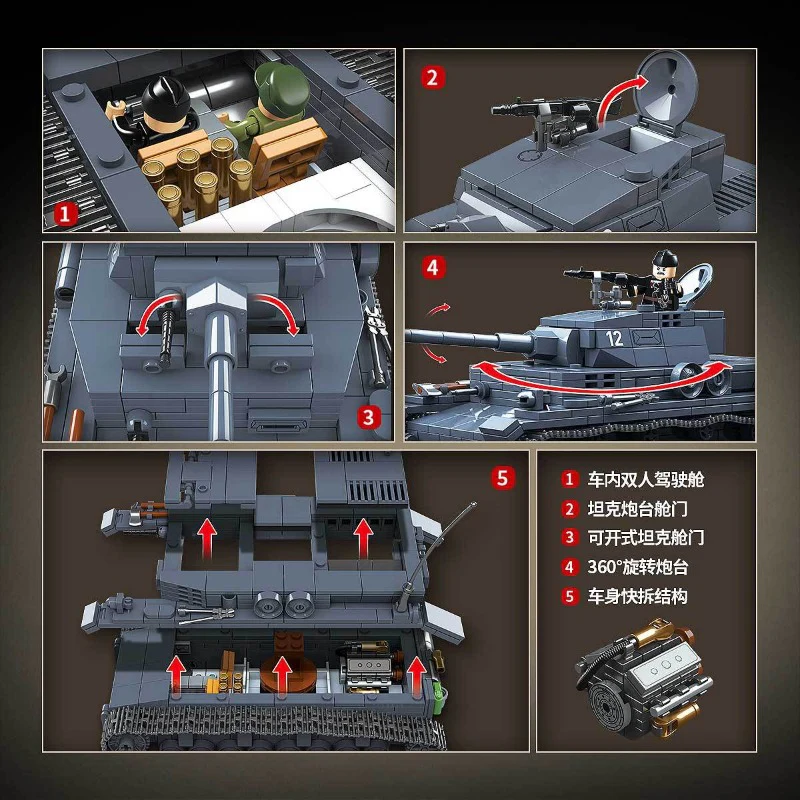 985pcs QUANGUAN 100251 Panzer IV Type G - Image 4