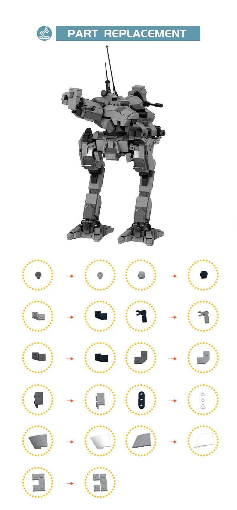 993pcs MOC-176418,BattleTech(Locust BattleMech) - Image 7