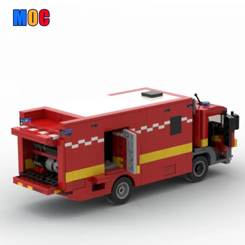 994PCS MOC-96322 London Fire Brigade LFB - Command Unit (Mercedes-Benz Atego) - Image 2