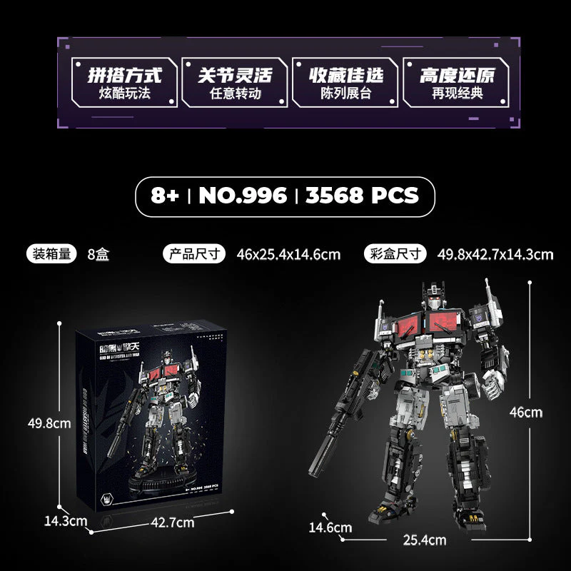 3568PCS 996 Dark Optimus Prime - Image 3