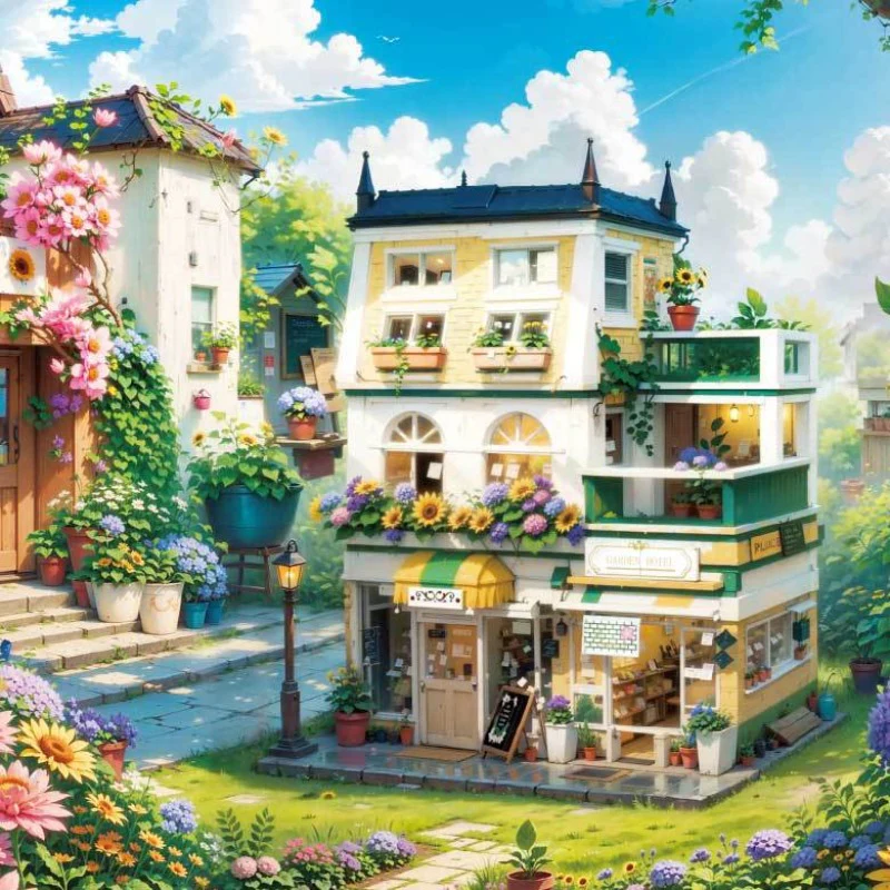 998 pcs ZHEGAO 613031 Flower Manor (Micro brick) - Image 3