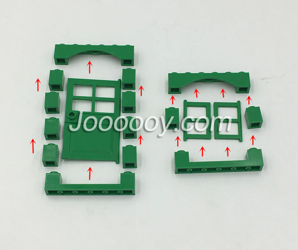 A set of doors and windows MOC bricks 3005 - Image 8