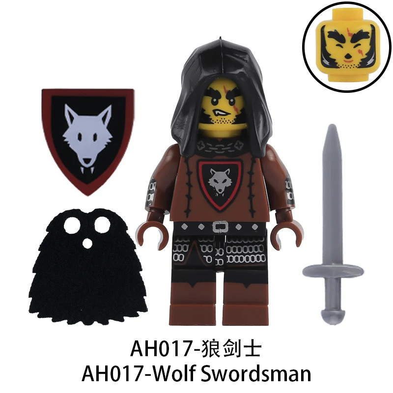 AH017-020 medieval military castle wolf cavalry soldier Minifigures - Image 2