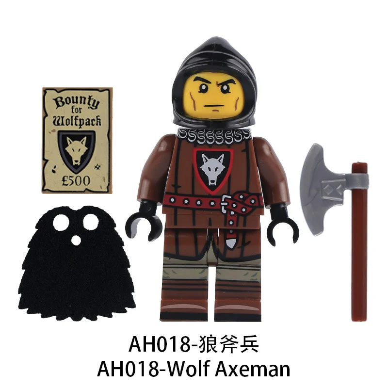 AH017-020 medieval military castle wolf cavalry soldier Minifigures - Image 3