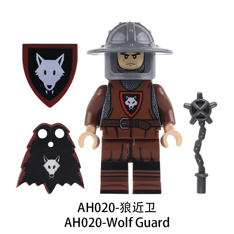 AH017-020 medieval military castle wolf cavalry soldier Minifigures - Image 5