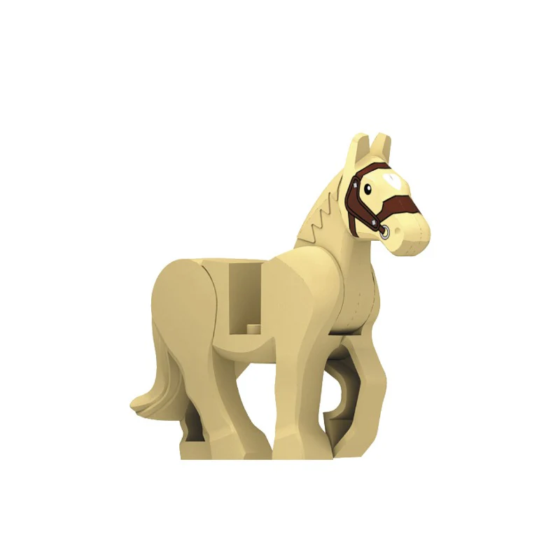Ancient warhorses Light gray beige warhorse Minifigures - Image 3
