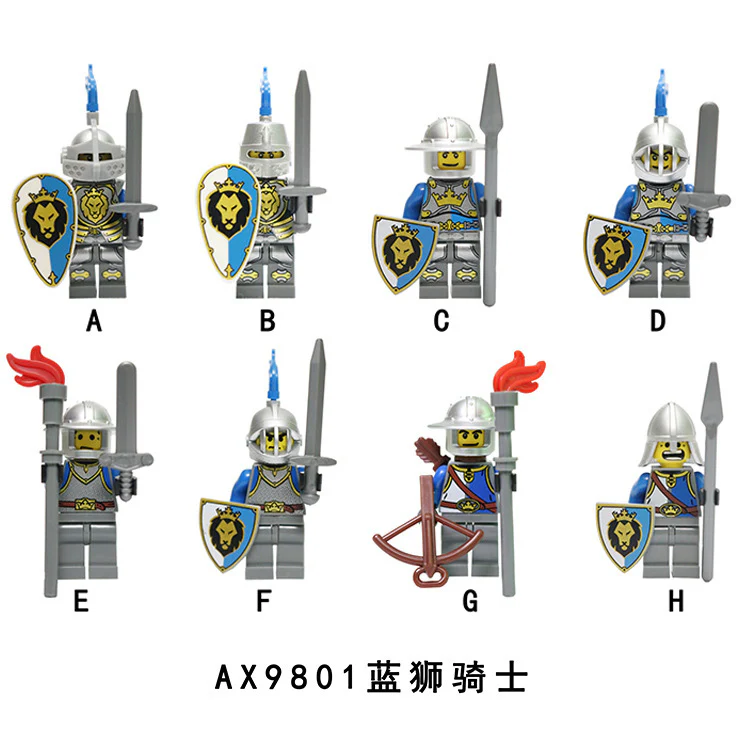 AX9801 blue lion knight minifigures - Image 2