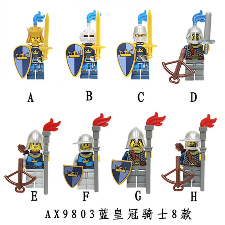 LOJO AX9803 Blue Crown Knight  Minifigure - Image 2