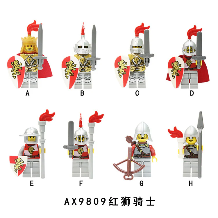 LOJO AX9809 Red Lion Knight Minifigure - Image 2