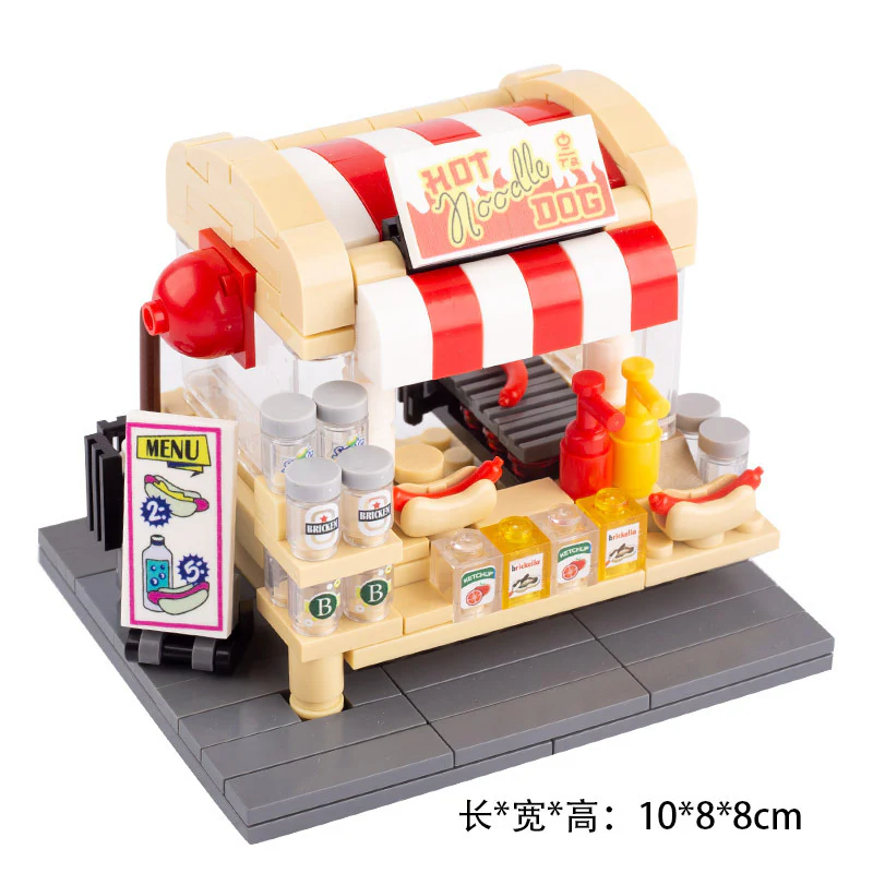 City Creative Cute Street Scene Flower Shop Newsstand Food - Image 3