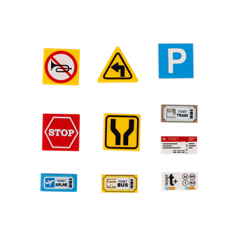 City Street Traffic Sign Printed Parts Minifigure Accessories - Image 3
