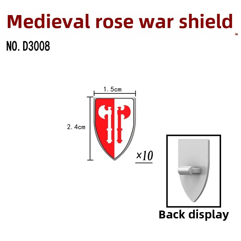 D3006-3011 Medieval Rose Wars Man's Shield - Image 4
