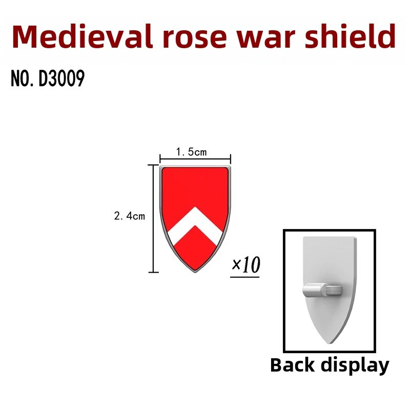D3006-3011 Medieval Rose Wars Man's Shield - Image 5