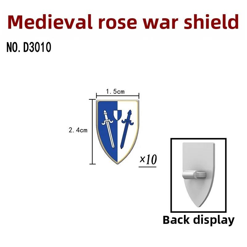 D3006-3011 Medieval Rose Wars Man's Shield - Image 6
