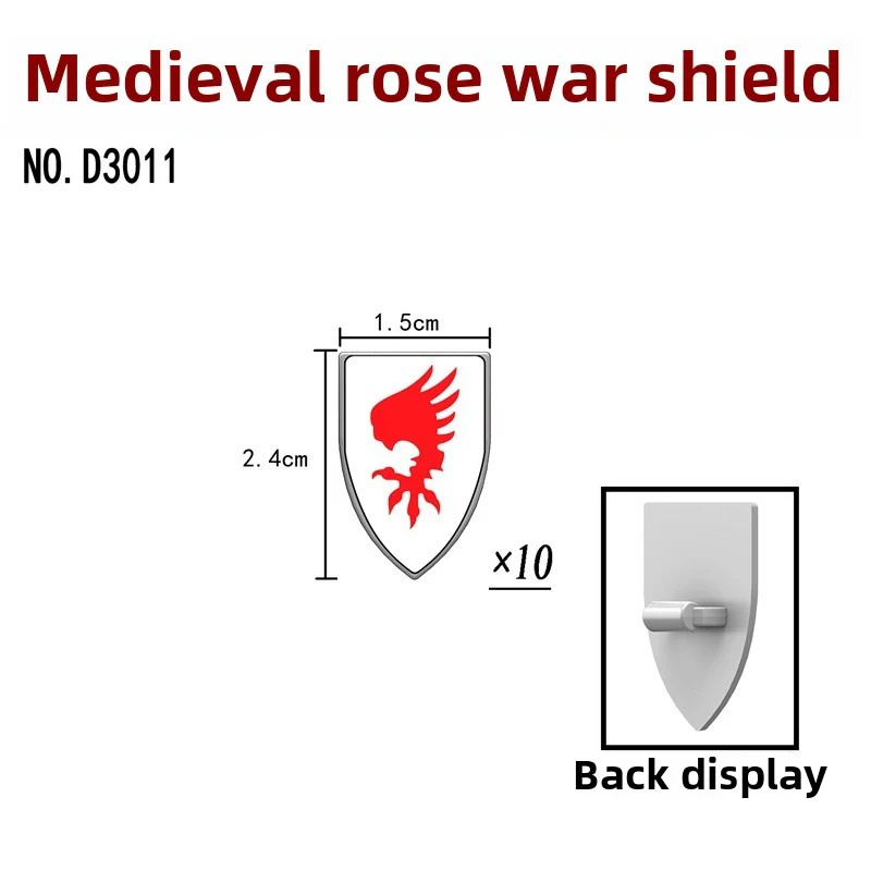 D3006-3011 Medieval Rose Wars Man's Shield - Image 7