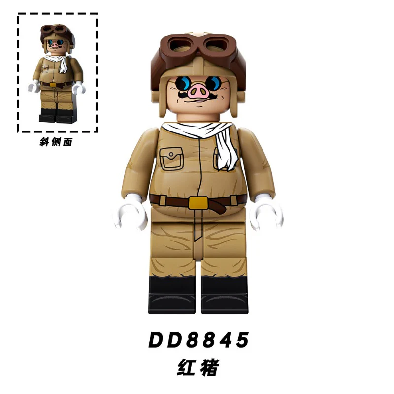 DD8841-8848 Eat too full series wheat uncle Ken master fat white soldier red pig Minifigures - Image 6