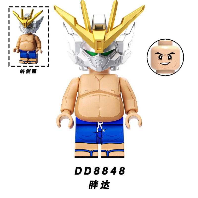 DD8841-8848 Eat too full series wheat uncle Ken master fat white soldier red pig Minifigures - Image 9