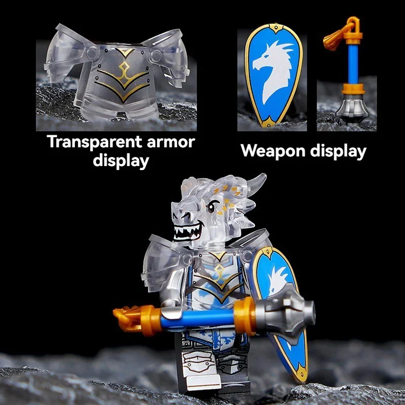 Dragon Knight Full set of minifigures Golden Knight Blue Knight Red Knight - Image 10