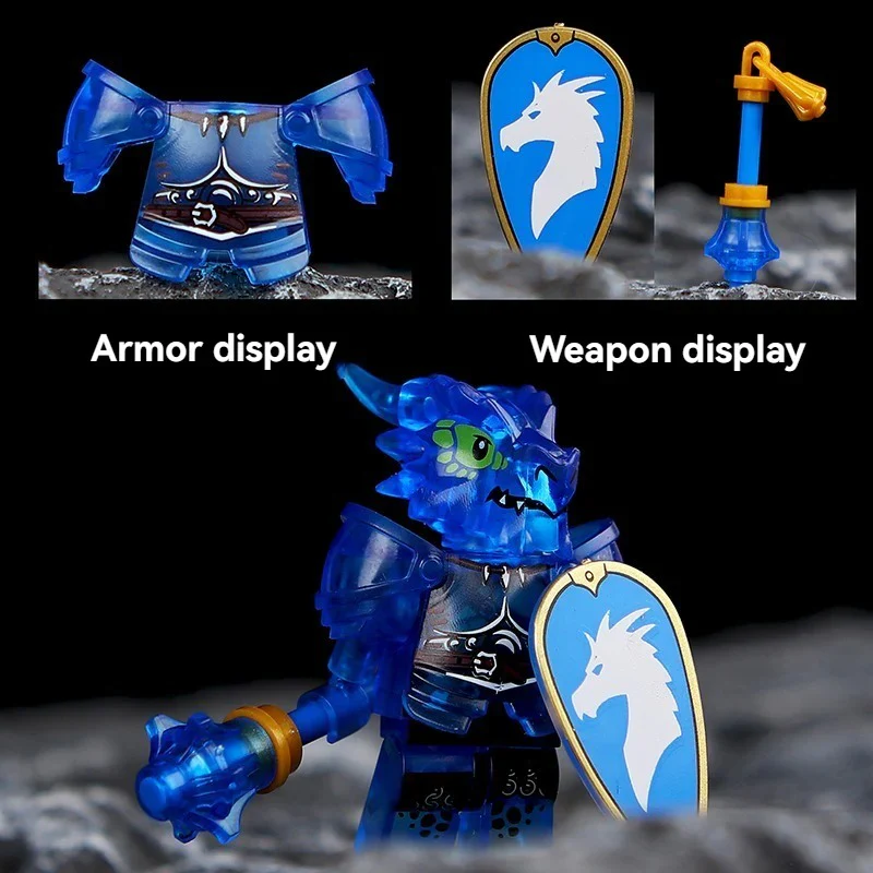 Dragon Knight Full set of minifigures Golden Knight Blue Knight Red Knight - Image 13