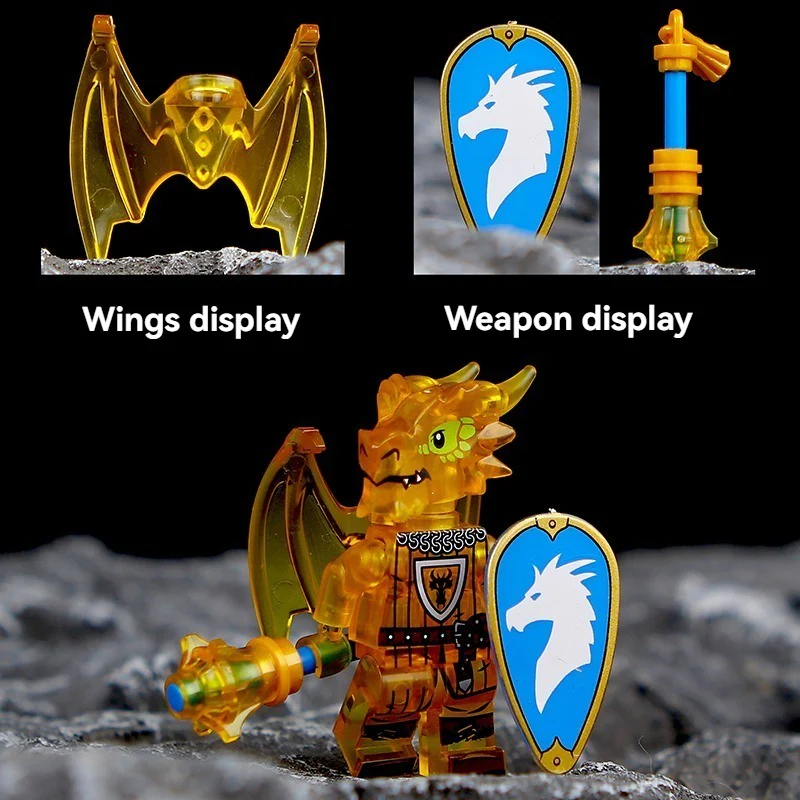 Dragon Knight Full set of minifigures Golden Knight Blue Knight Red Knight - Image 17