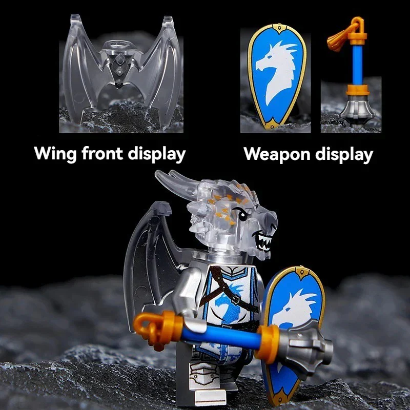 Dragon Knight Full set of minifigures Golden Knight Blue Knight Red Knight - Image 34