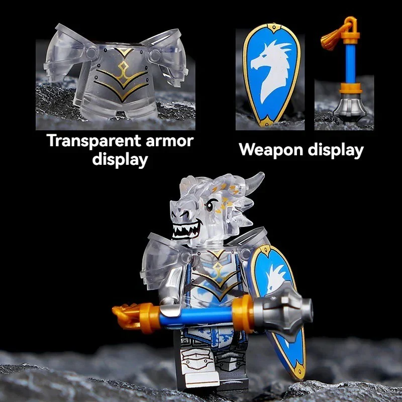 Dragon Knight Full set of minifigures Golden Knight Blue Knight Red Knight - Image 36