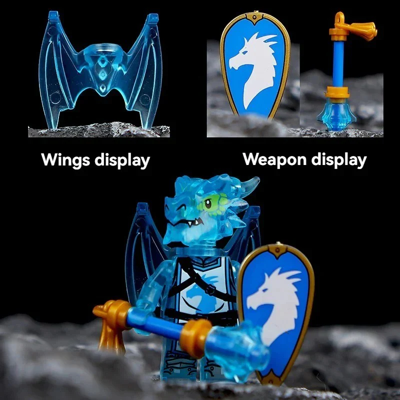 Dragon Knight Full set of minifigures Golden Knight Blue Knight Red Knight - Image 40