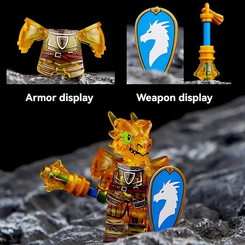 Dragon Knight Full set of minifigures Golden Knight Blue Knight Red Knight - Image 45