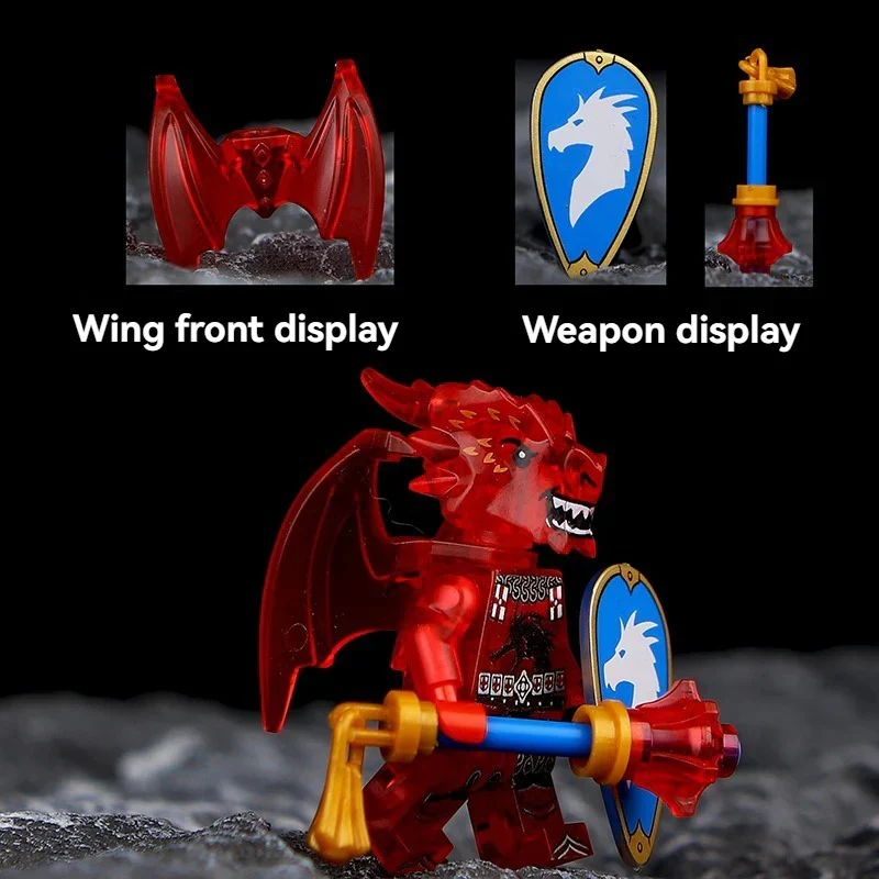 Dragon Knight Full set of minifigures Golden Knight Blue Knight Red Knight - Image 5