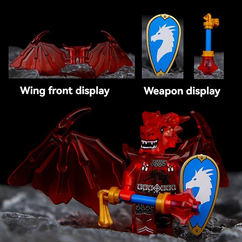 Dragon Knight Full set of minifigures Golden Knight Blue Knight Red Knight - Image 6