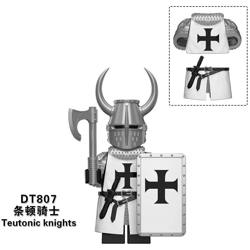 DT8901  medieval series Crusader Teutonic Hospital Heavily Armored Knight Minifigures - Image 10